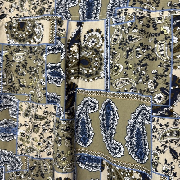 Bobbie Brooks Paisley Button Up Short Sleeve Top Collar V Neck Women’s 22W/24W - Picture 5 of 6